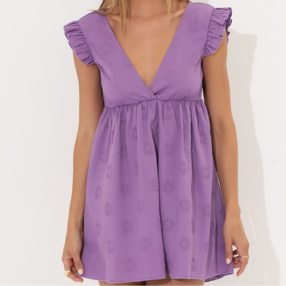 Lucy in the Sky Baby Doll Dress in Purple